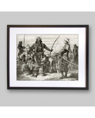 General japonés Taikun y oficiales de guerra