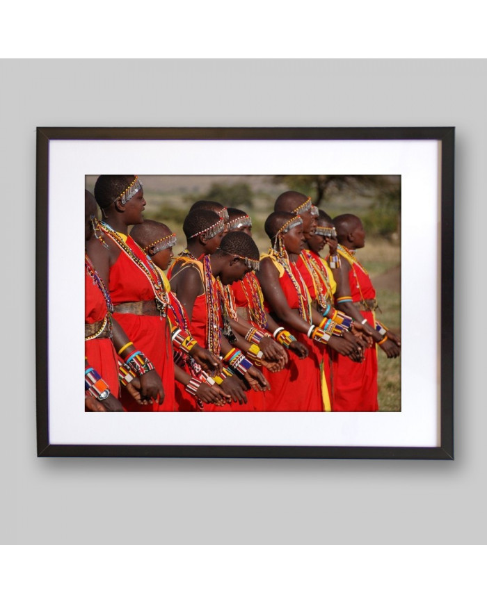 Massai con vestidos tradicionales, Kenya