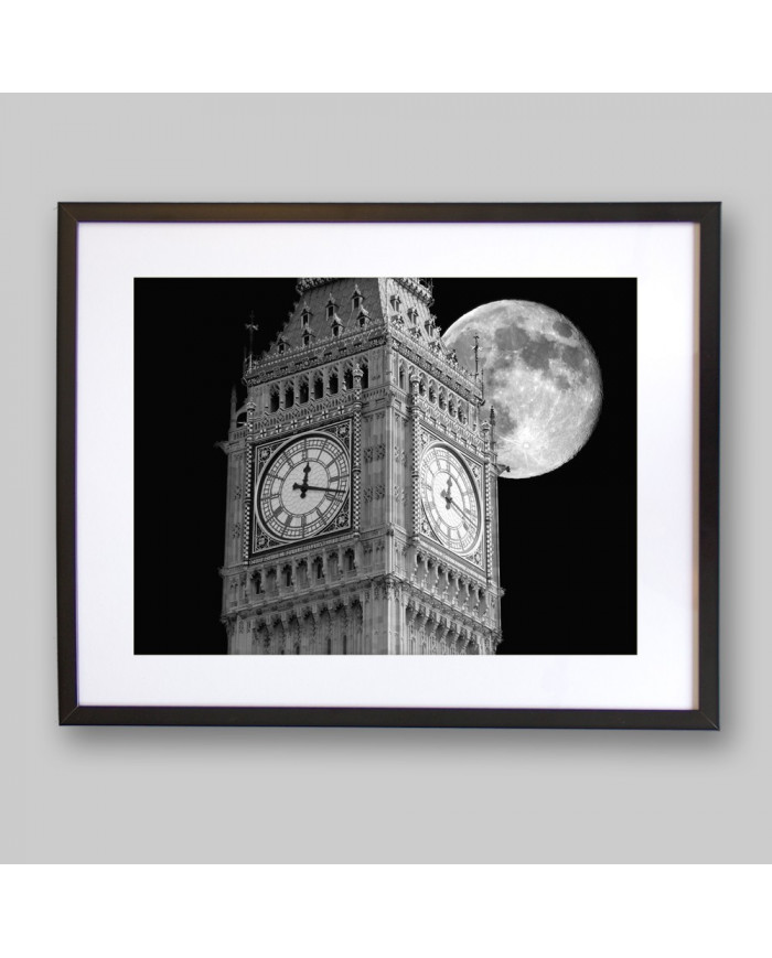 Big Ben con luna llena, Londres, UK