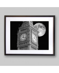 Big Ben con luna llena, Londres, UK