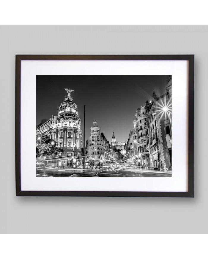 Vista de la calle de Gran via, Madrid, España