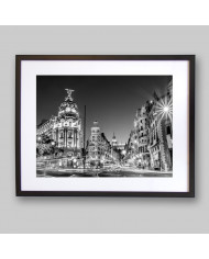 Vista de la calle de Gran via, Madrid, España