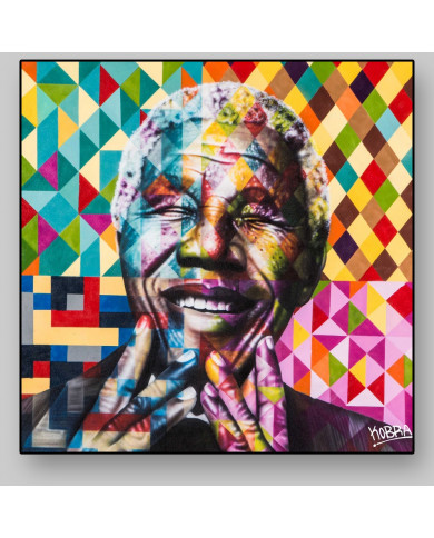 Nelson Mandela según mural de Eduardo Kobra Nelson Mandela según mural de Eduardo Kobra