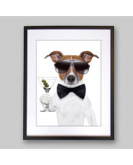 Perro afrancesado con un martini