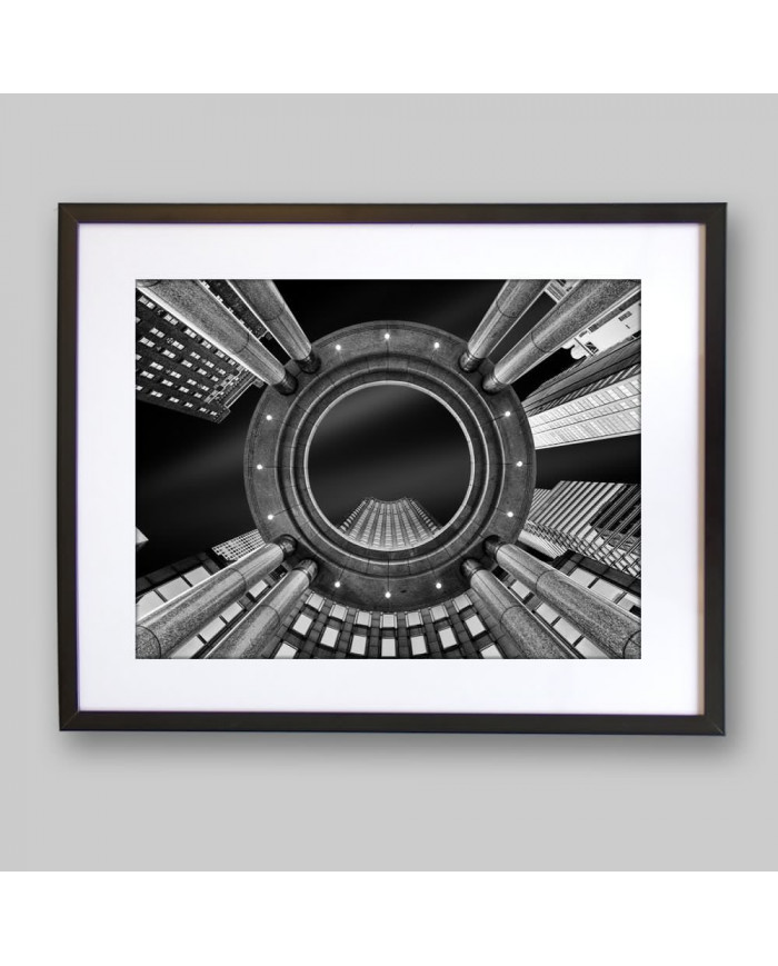 Vista nocturna de rascacielos, Nueva York